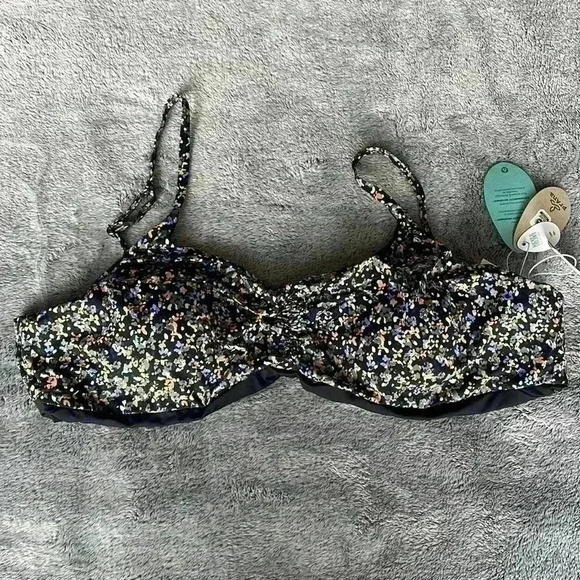 Prana Jess Reversible Bikini Top in Black/Floral - Size XL NWT - Picture 4 of 8